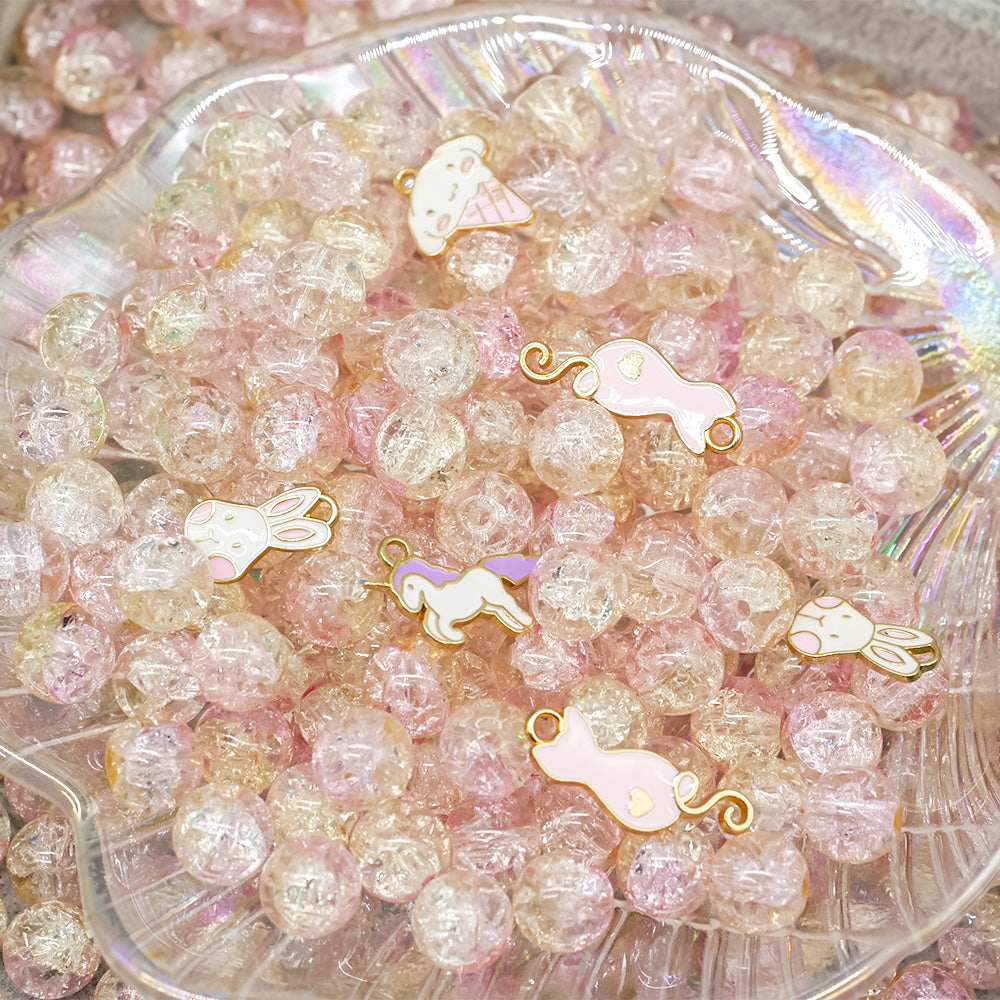 【A026】Rose Quartz Dreams - High Quality Glass Beads